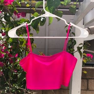 ‼️SOLD‼️neon pink crop top